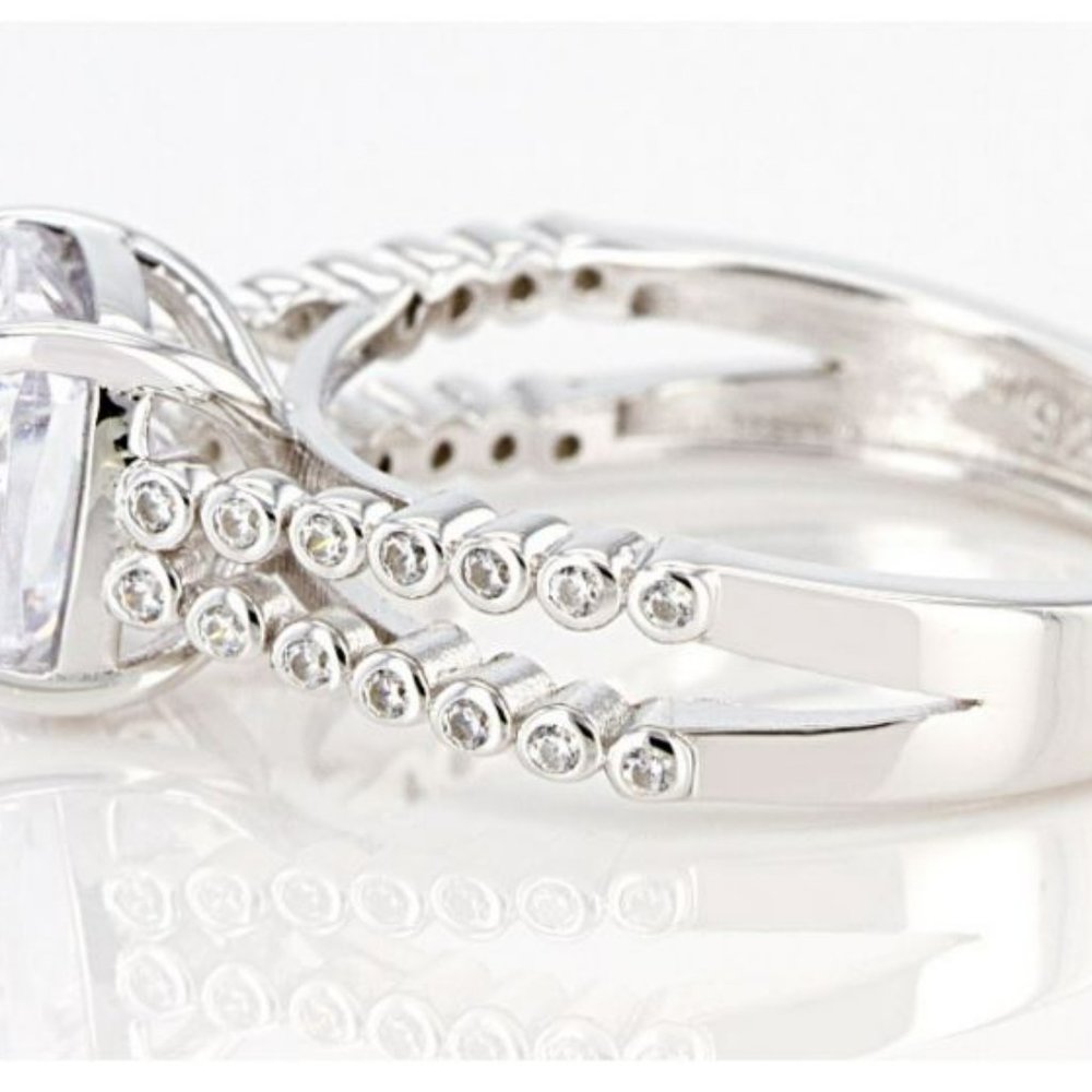 Solitaire Bella Luce 4.25 ctw Rhodium over Sterling Size 12 - Picture 3 of 5